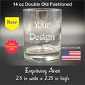 Your Design or Logo 14 oz Double Rocks Glass