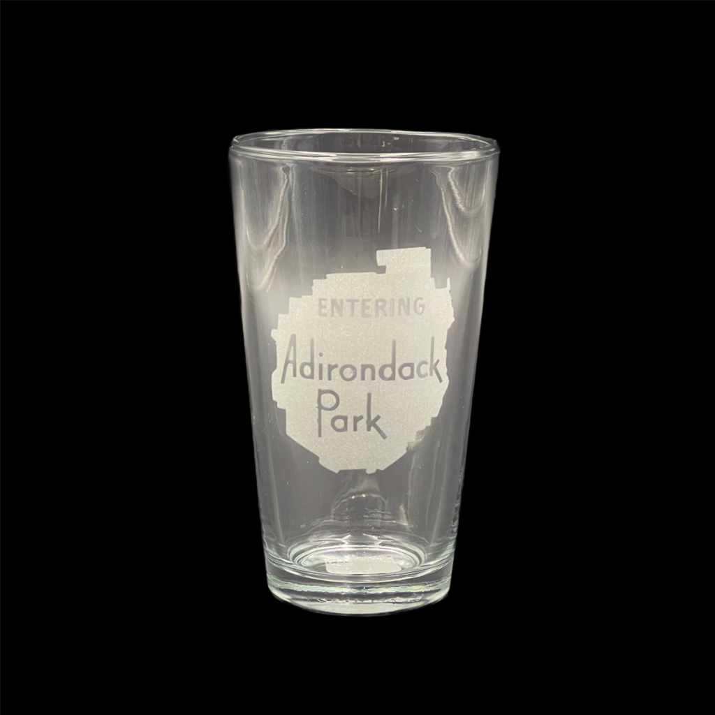 Entering the ADK Sign  Pint Glass