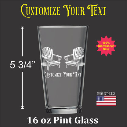 Adirondack Chairs Vintage Pint glass