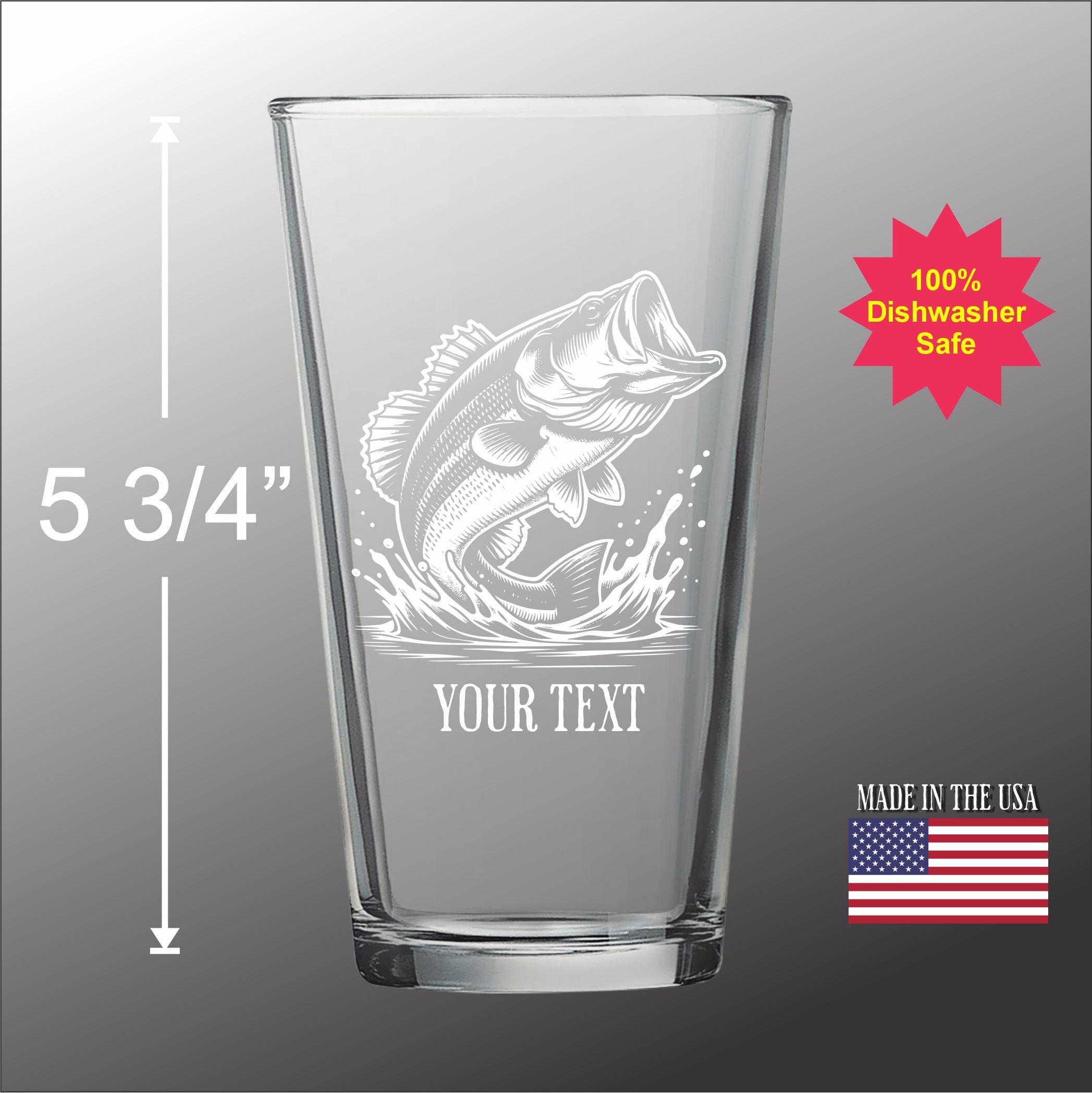 Large Mouth Bass - Pint glass