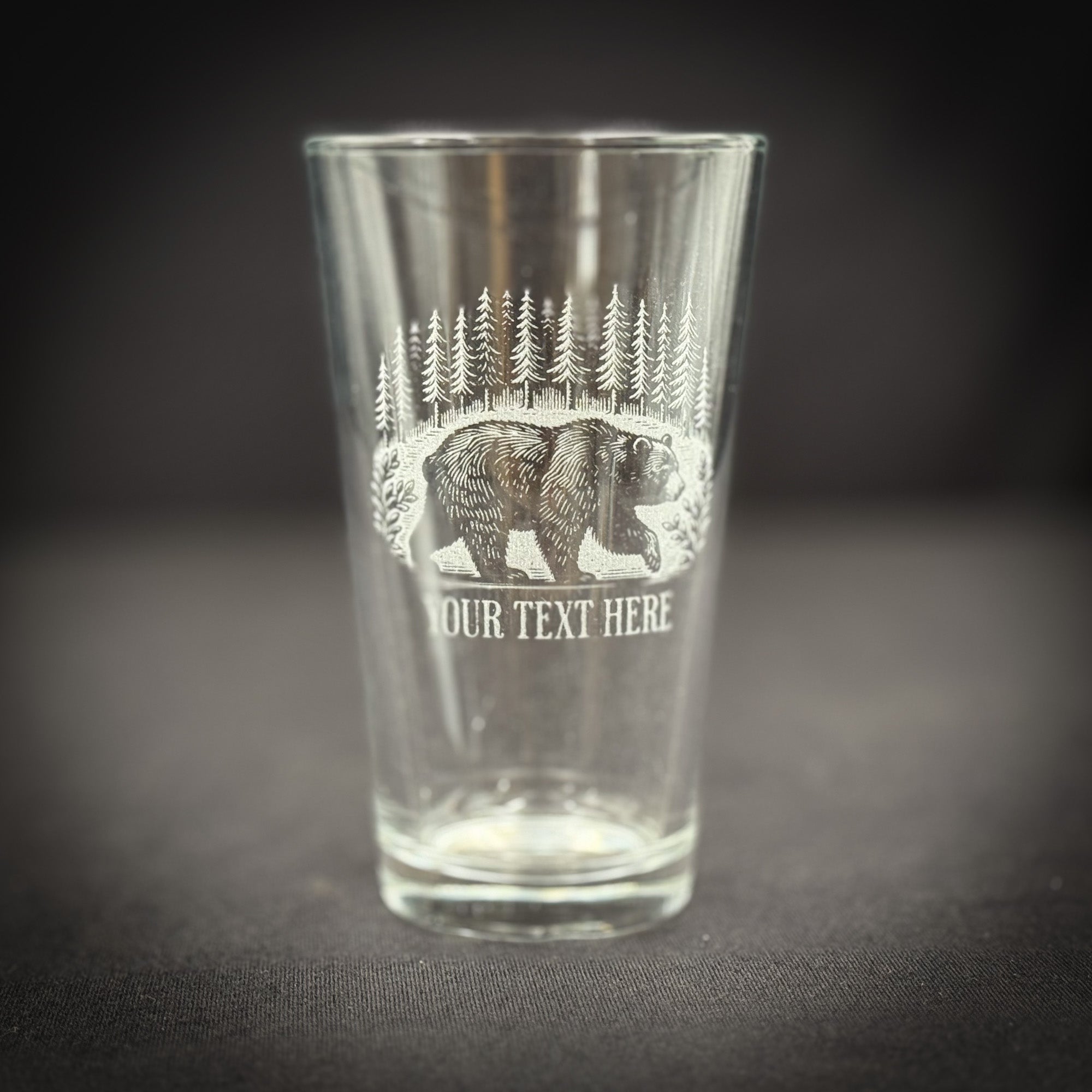 Bear in a Forest - Personalized pint glass
