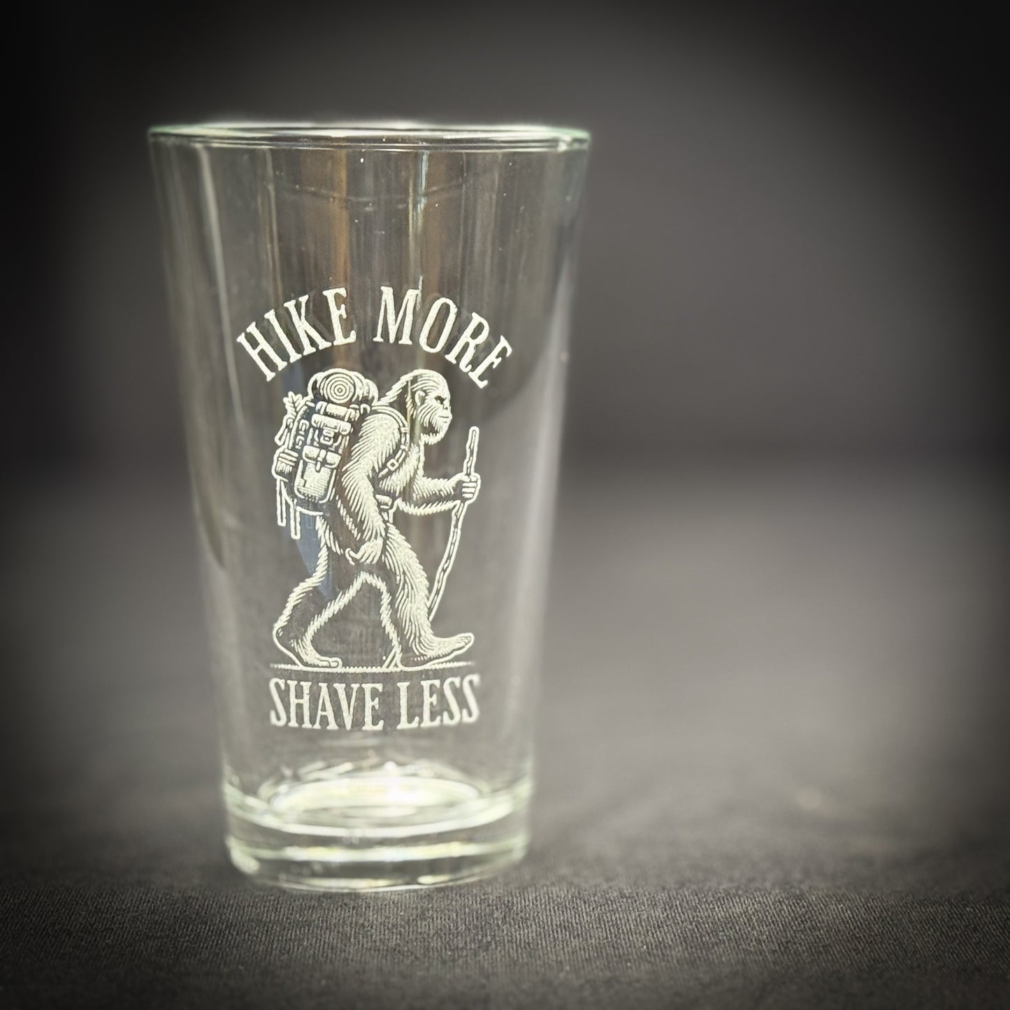 Bigfoot Hiking - Hike More Shave Less - Pint glass