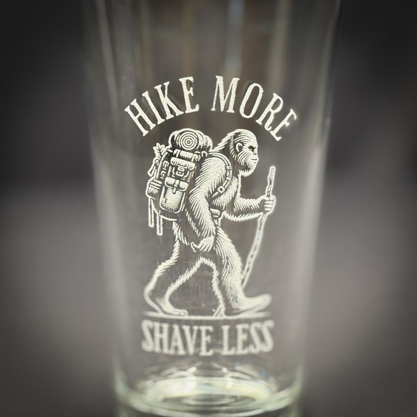 Bigfoot Hiking - Hike More Shave Less - Pint glass