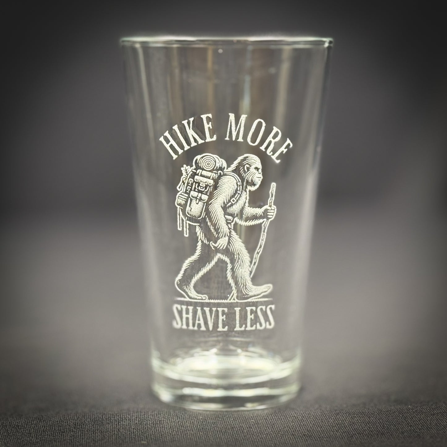 Bigfoot Hiking - Hike More Shave Less - Pint glass