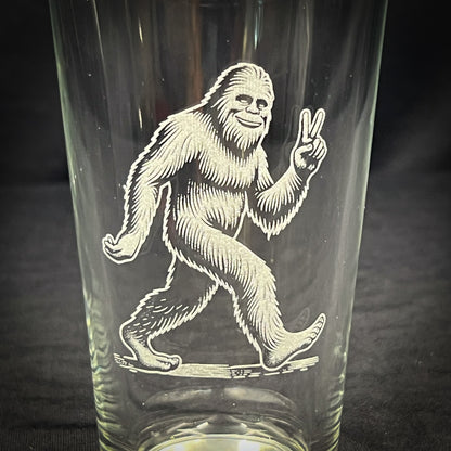 Bigfoot Peace - Pint glass