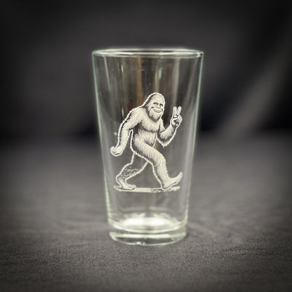 Bigfoot Peace - Pint glass