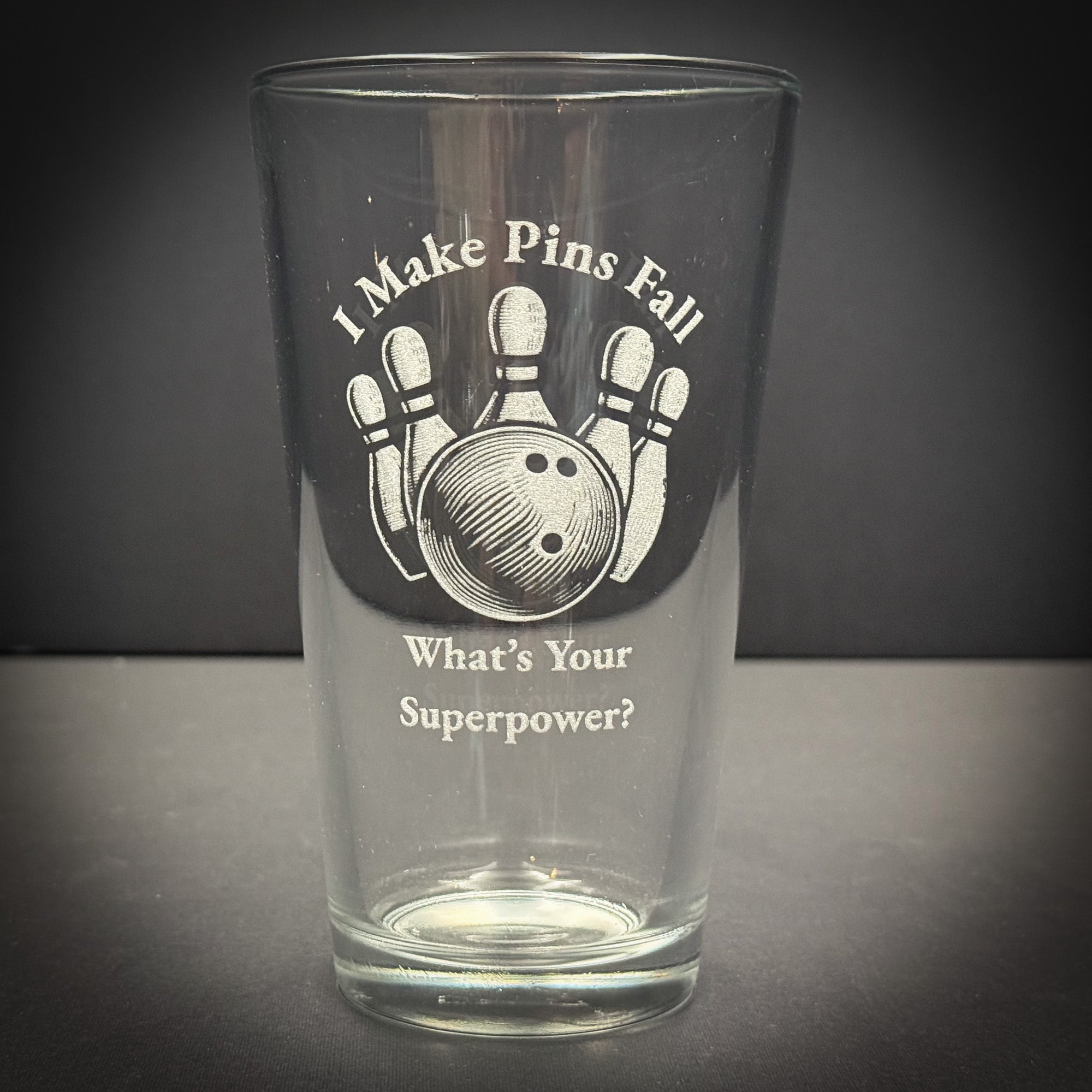 Bowling Super Powers  - Pint glass