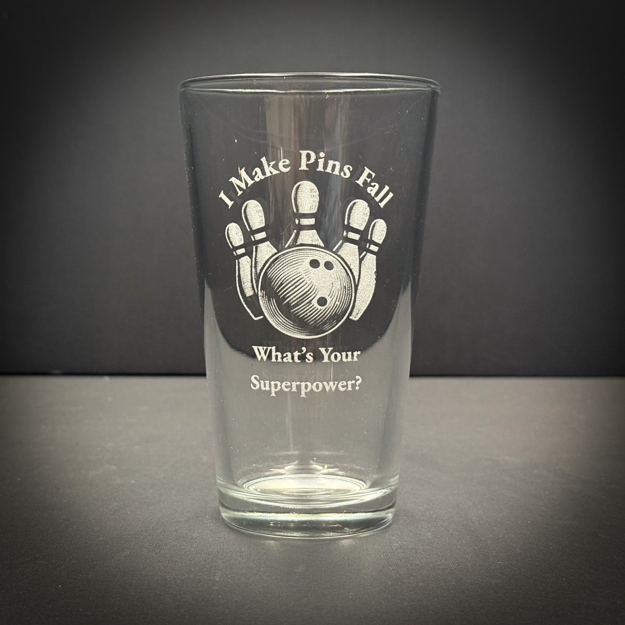 Bowling Super Powers  - Pint glass