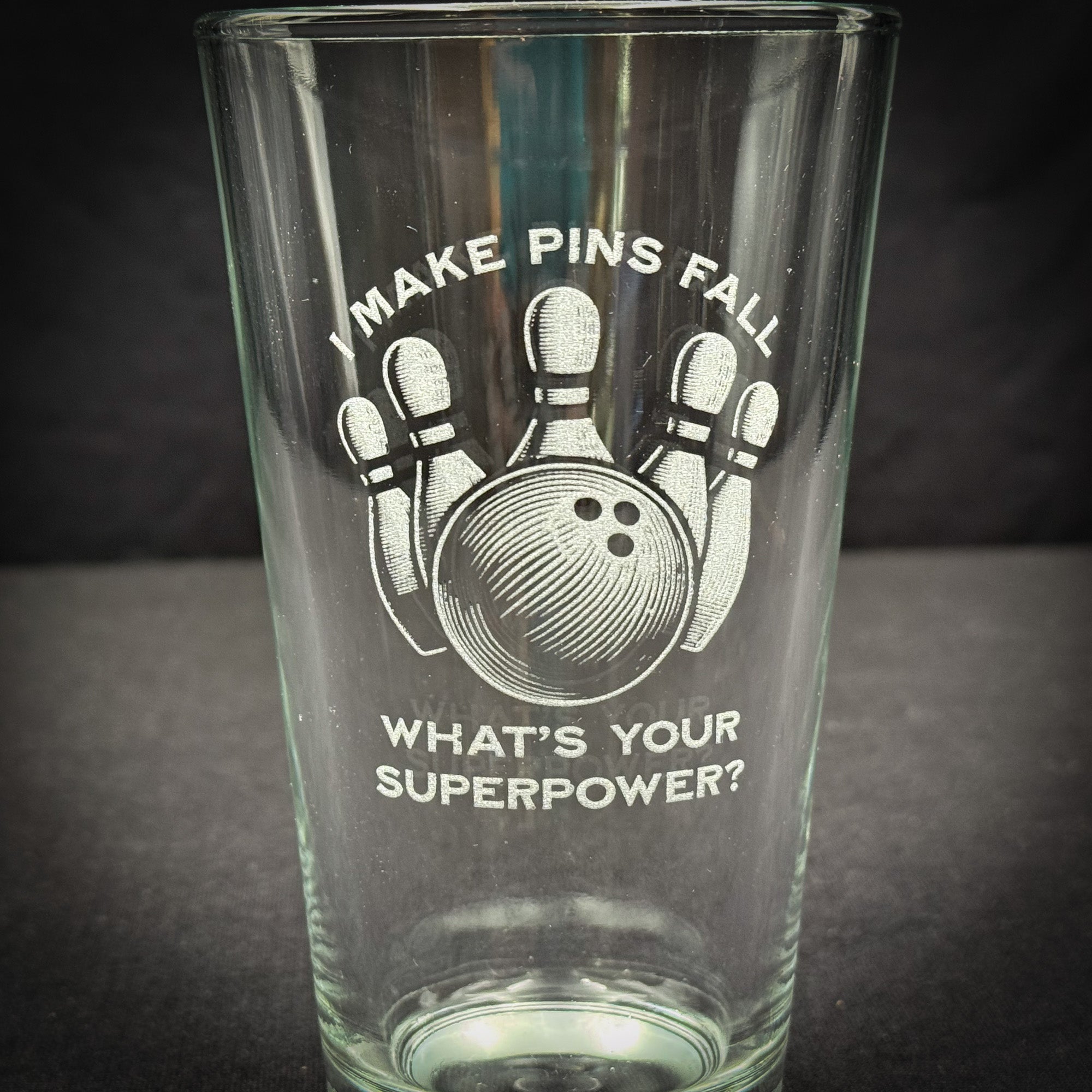 Bowling Super Powers  - Pint glass