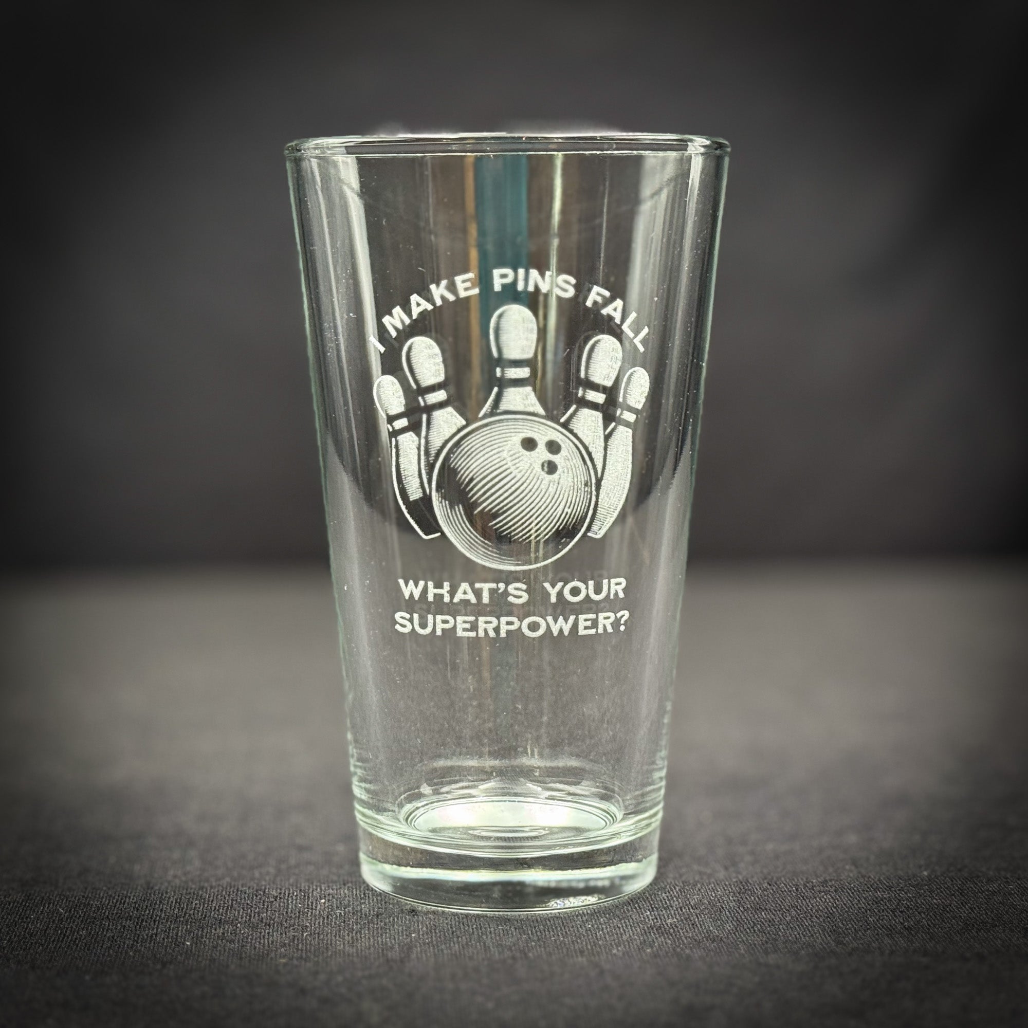 Bowling Super Powers  - Pint glass