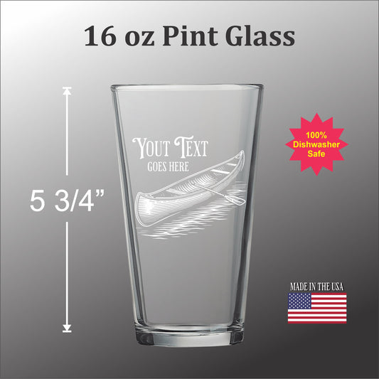 Canoe Personalized -  Pint glass