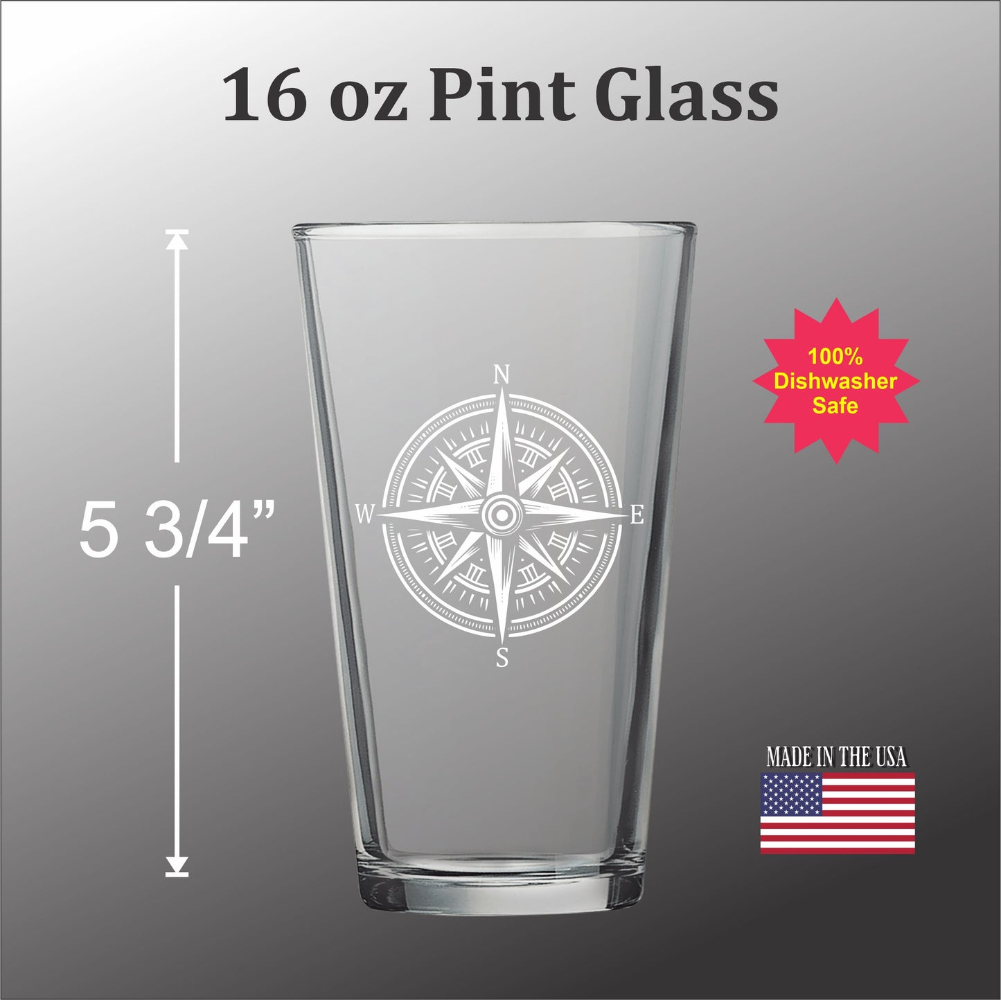 Compass - Pint glass