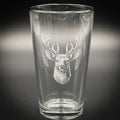 Stag Pint Glass: Vintage Deer Head Design