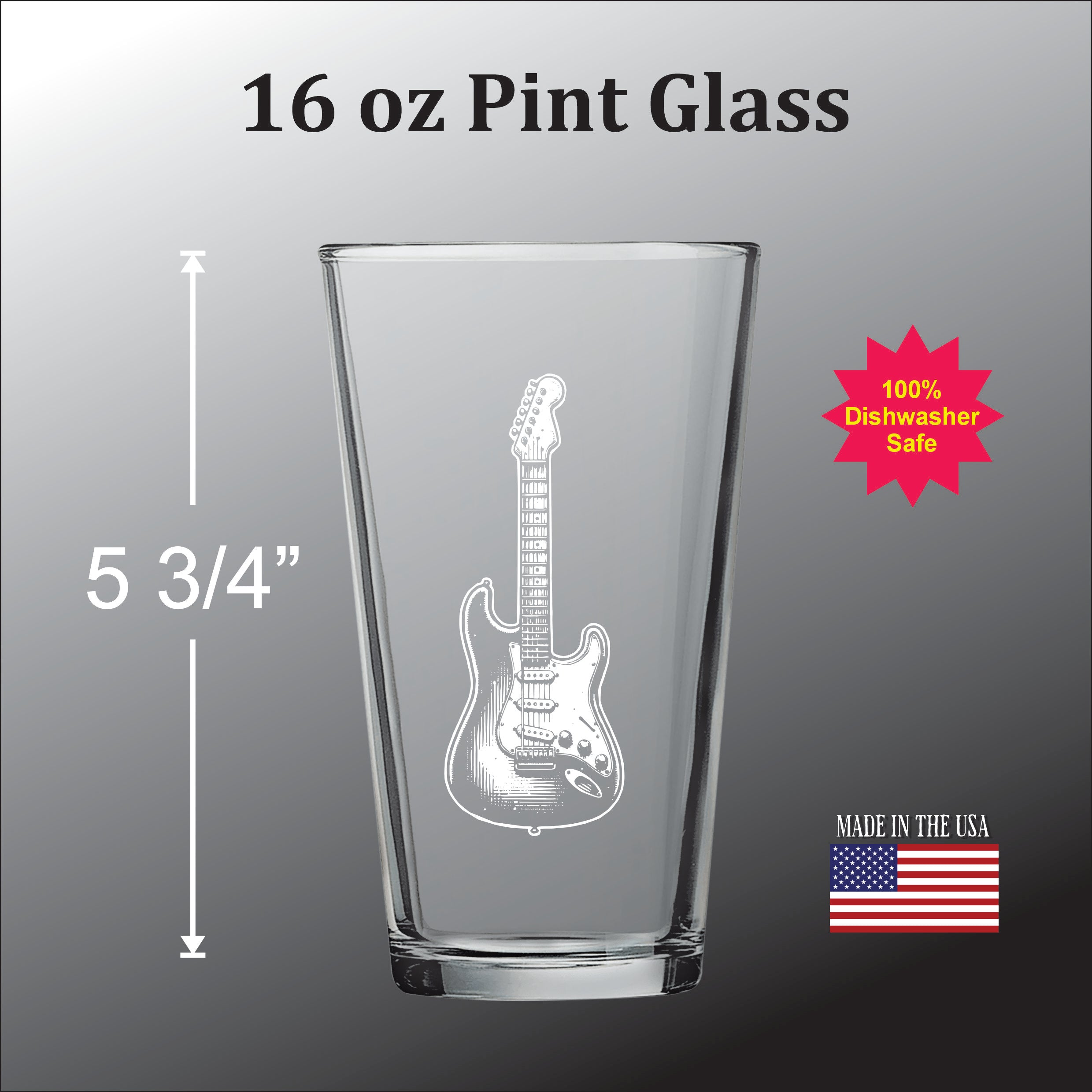 Guitar Custom Glass - Pint glass