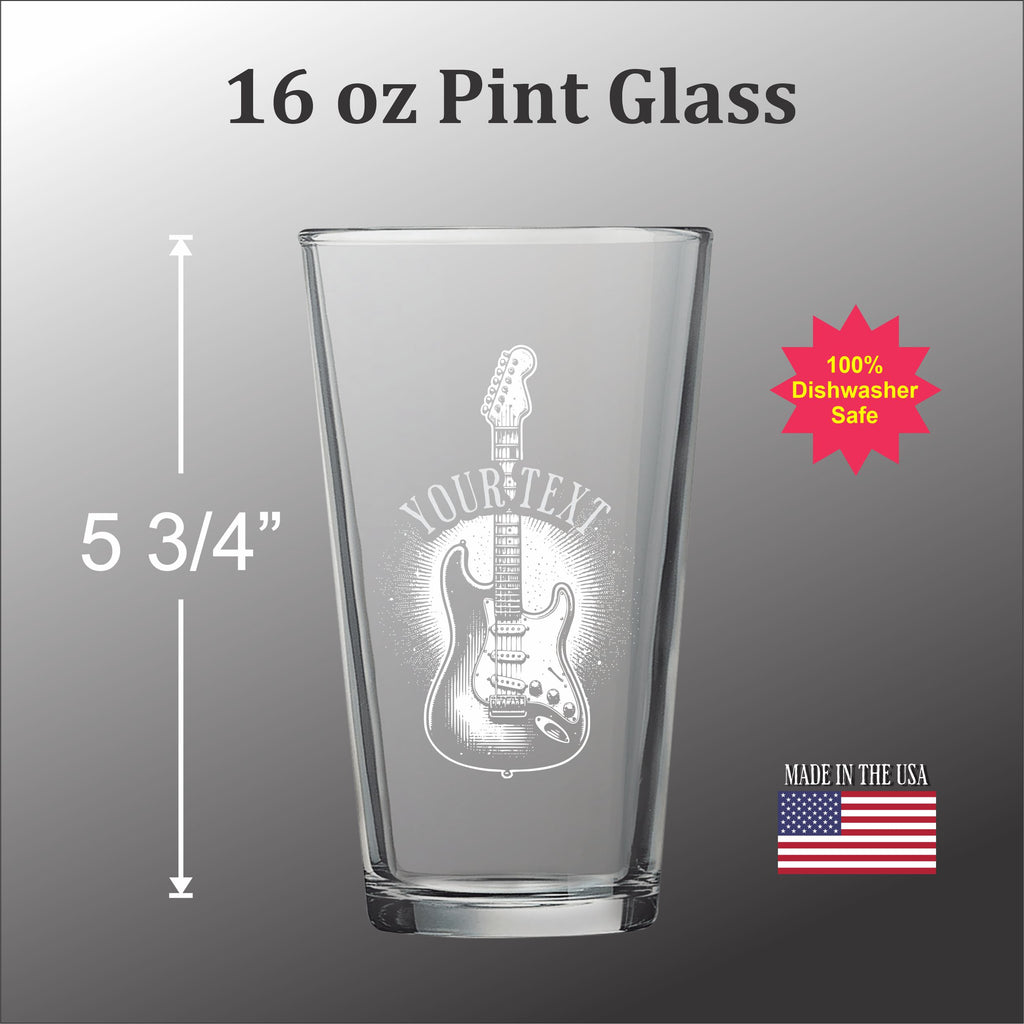 Guitar Custom Glass - Pint glass