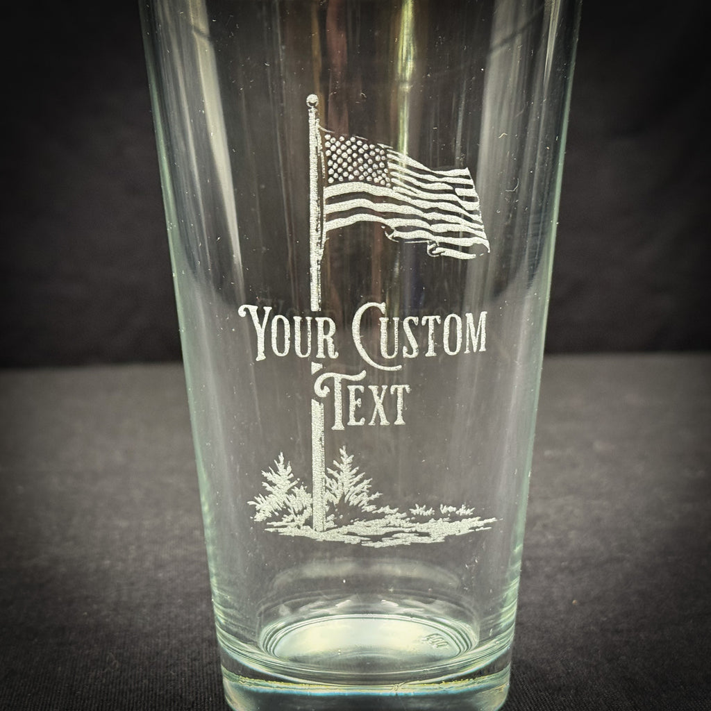 American Flag Customizable  - Pint glass