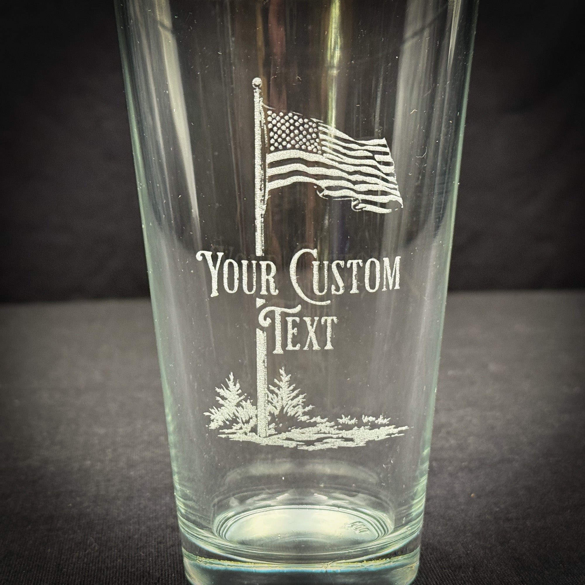 American Flag Customizable  - Pint glass