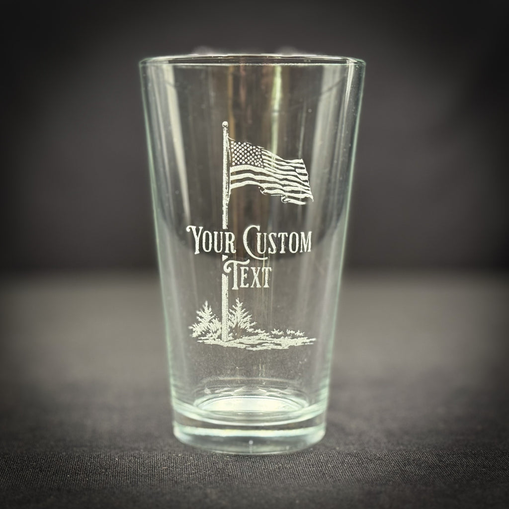 American Flag Customizable  - Pint glass