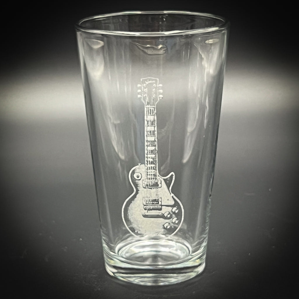 Electric Guitar Pint Glass – Etched Guitar Design Glass for Music Lovers