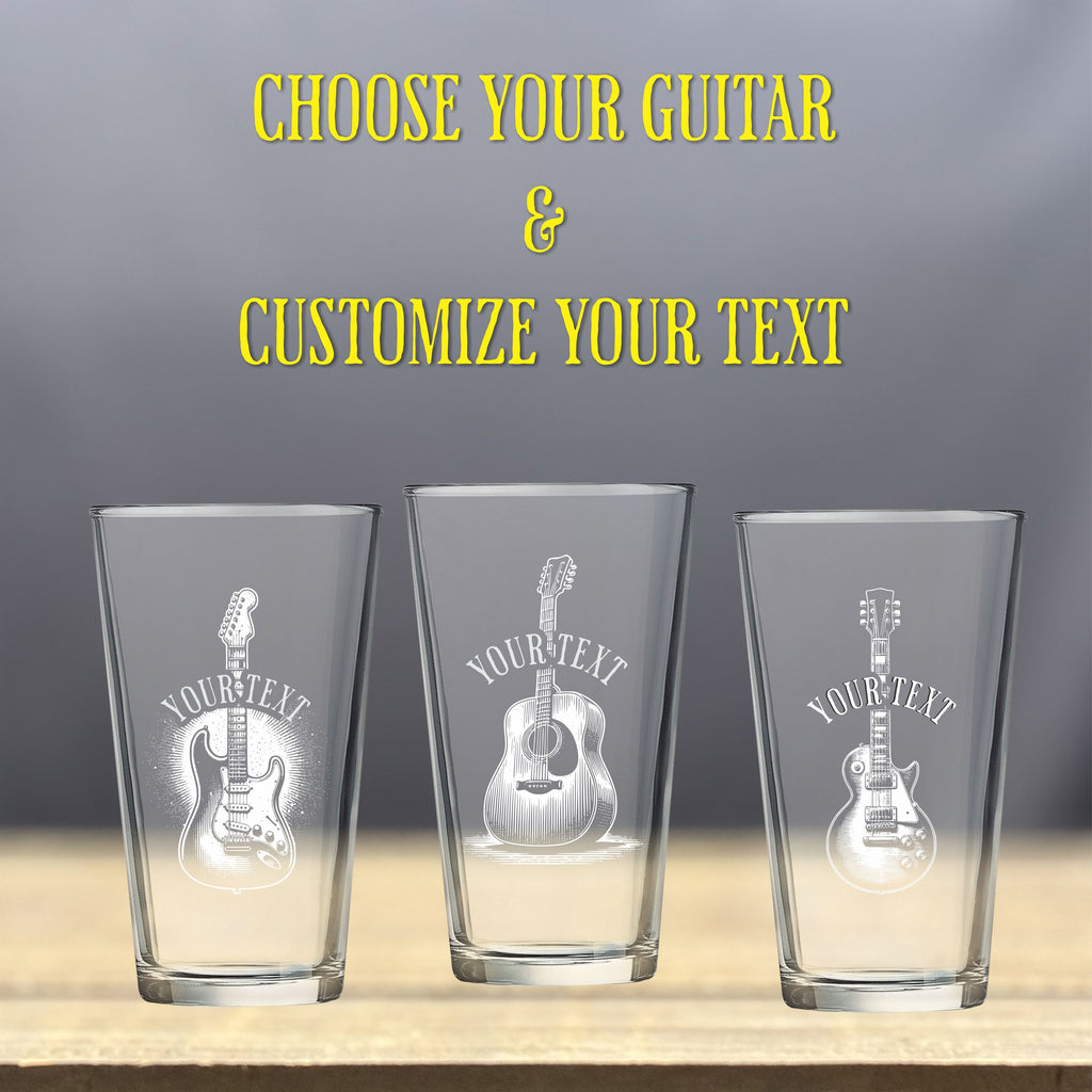 Guitar Custom Glass - Pint glass