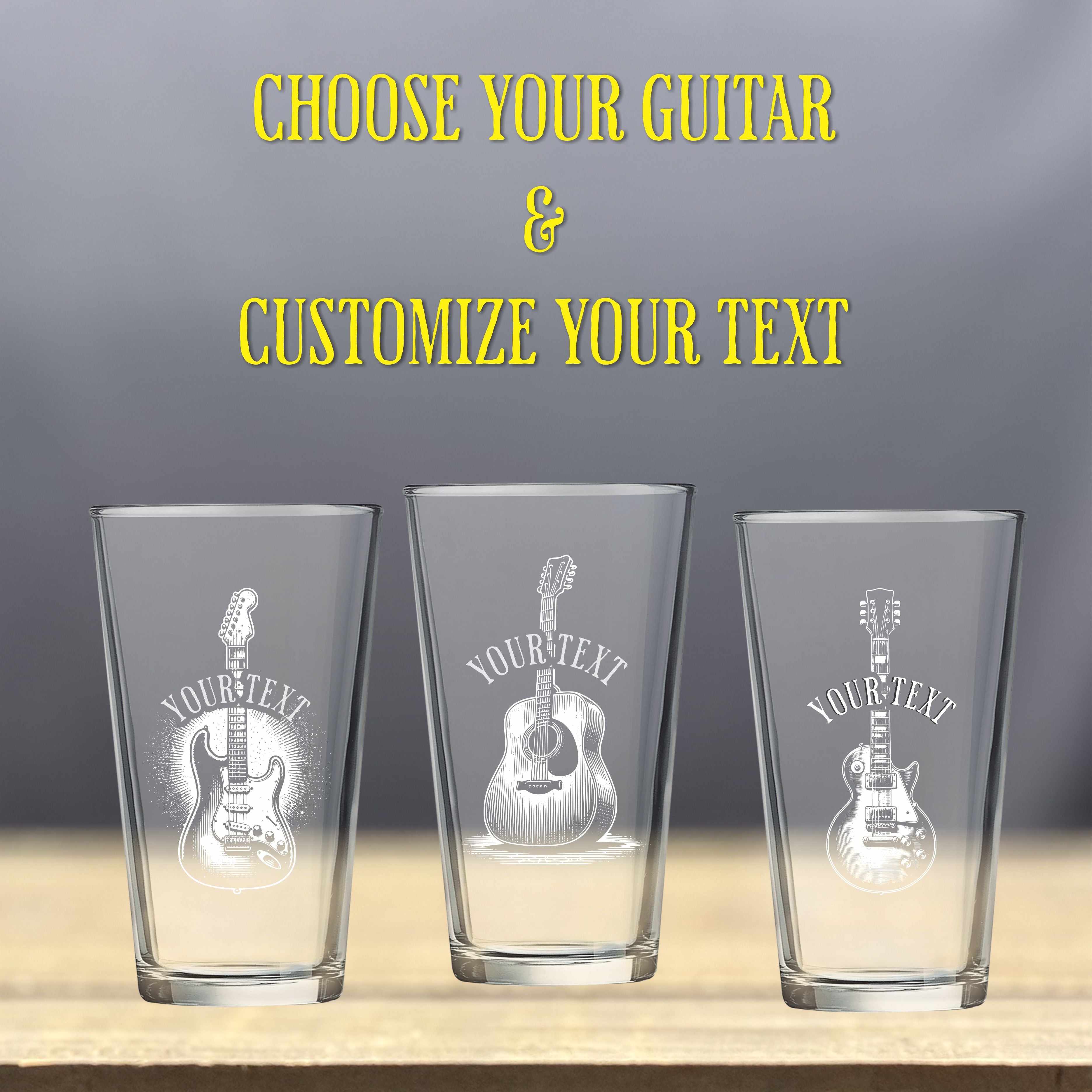 Guitar Custom Glass - Pint glass