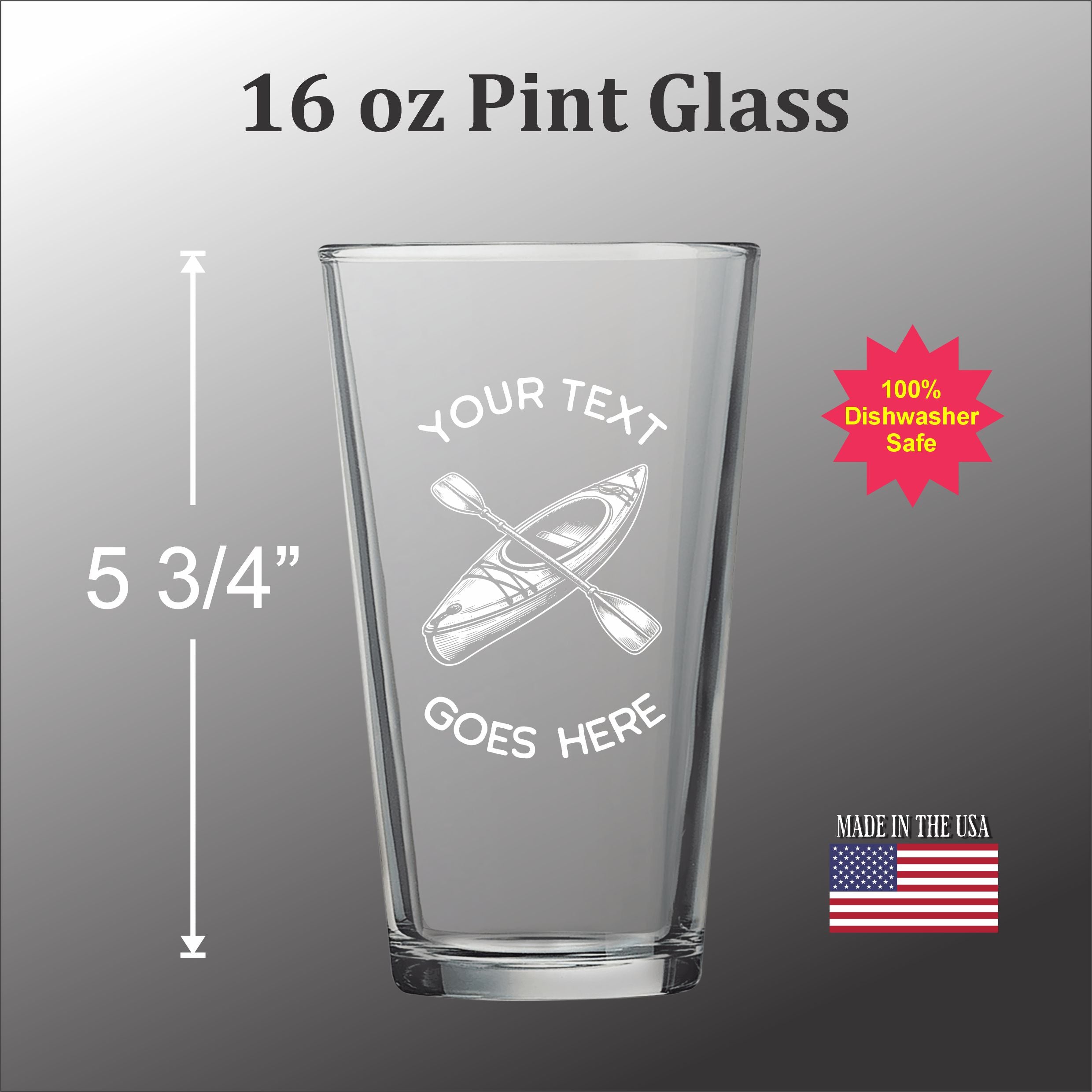 Kayak Personalized -  Pint glass