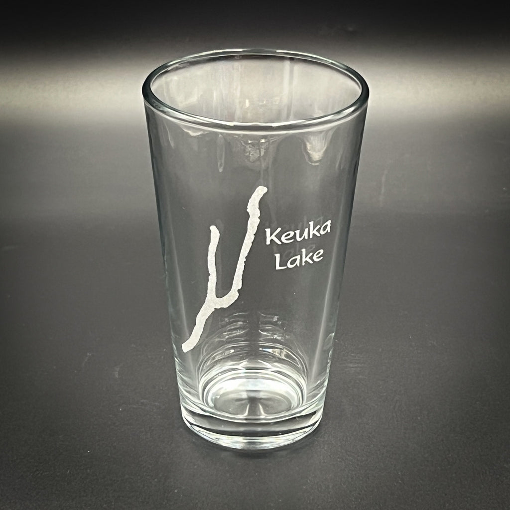 Keuka Lake New York Pint Glass - Lake Life - Laser engraved pint glass