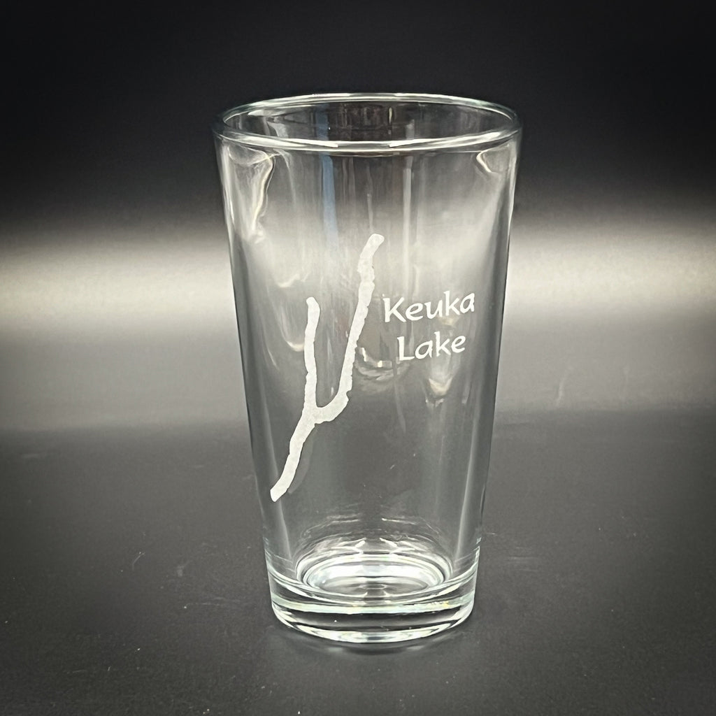 Keuka Lake New York Pint Glass - Lake Life - Laser engraved pint glass