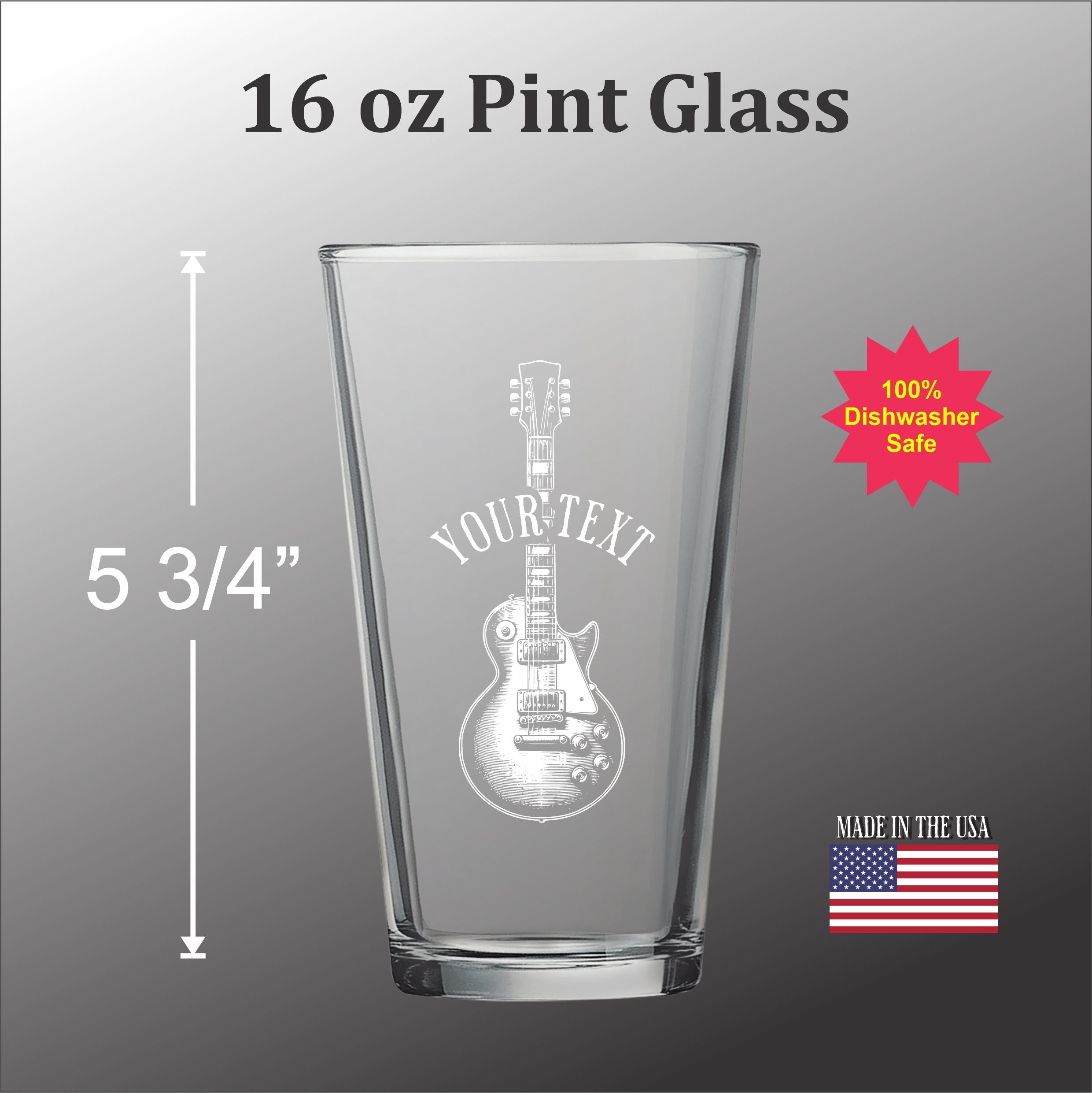 Guitar Custom Glass - Pint glass