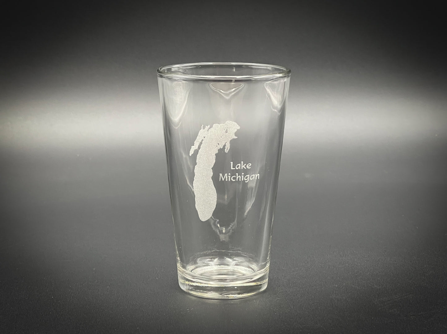 Lake Michigan Pint Glass - Laser engraved pint glass