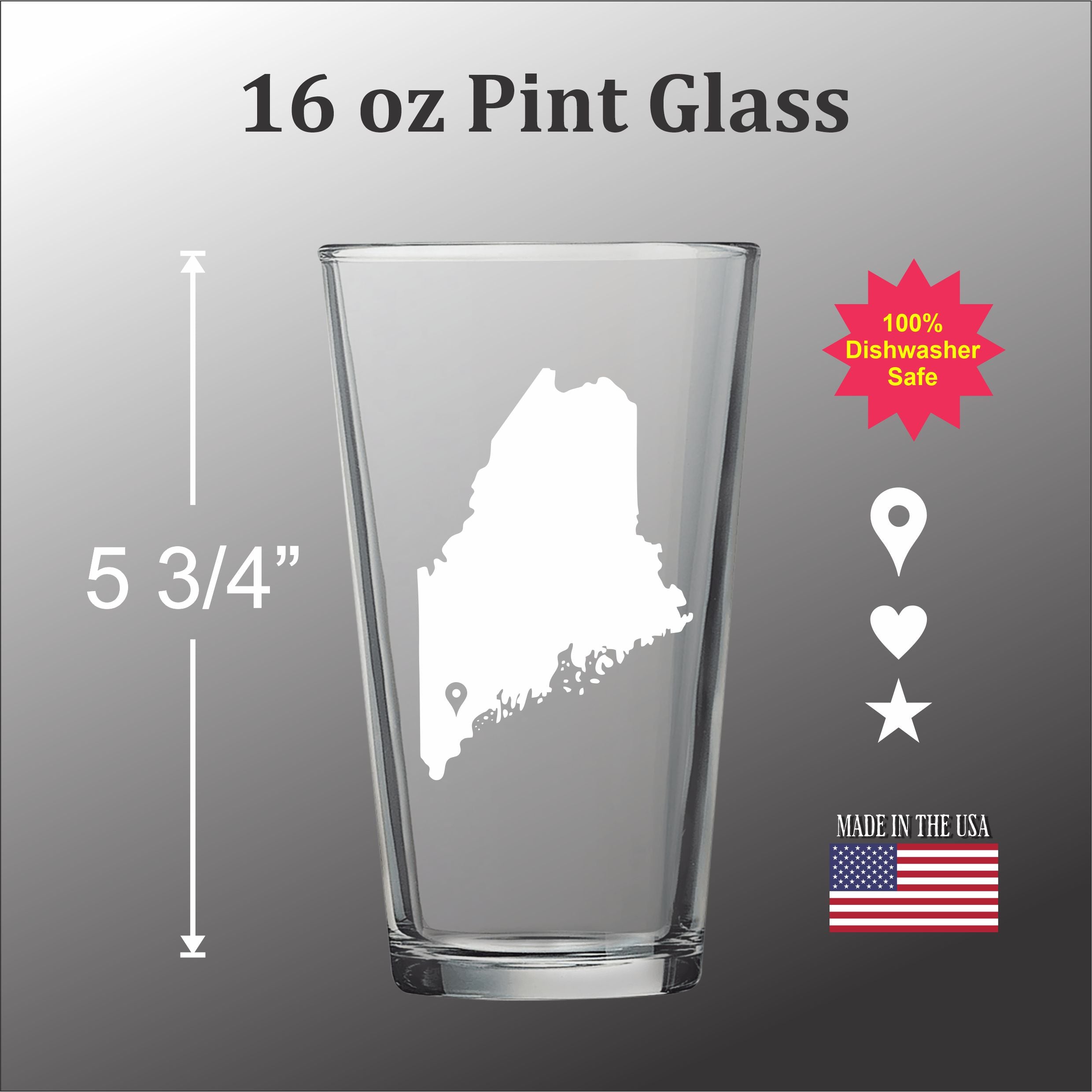 Your State with a marker Pint glass