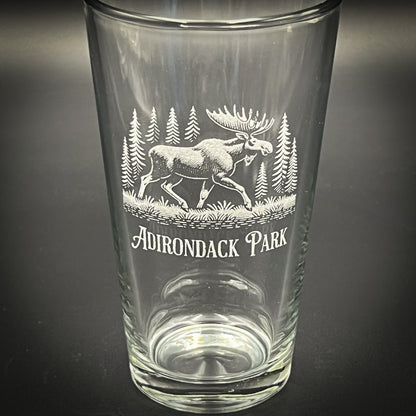 Moose in the Forest - Personalized pint glass