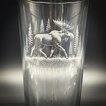 Moose in a Forest  - Pint glass