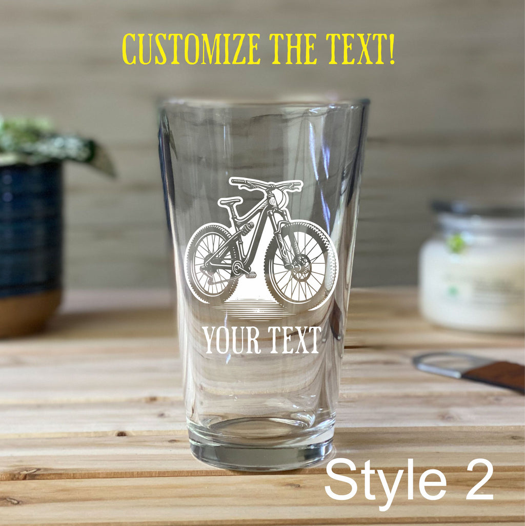 Mountain Bike 1 Customizable -  Pint glass