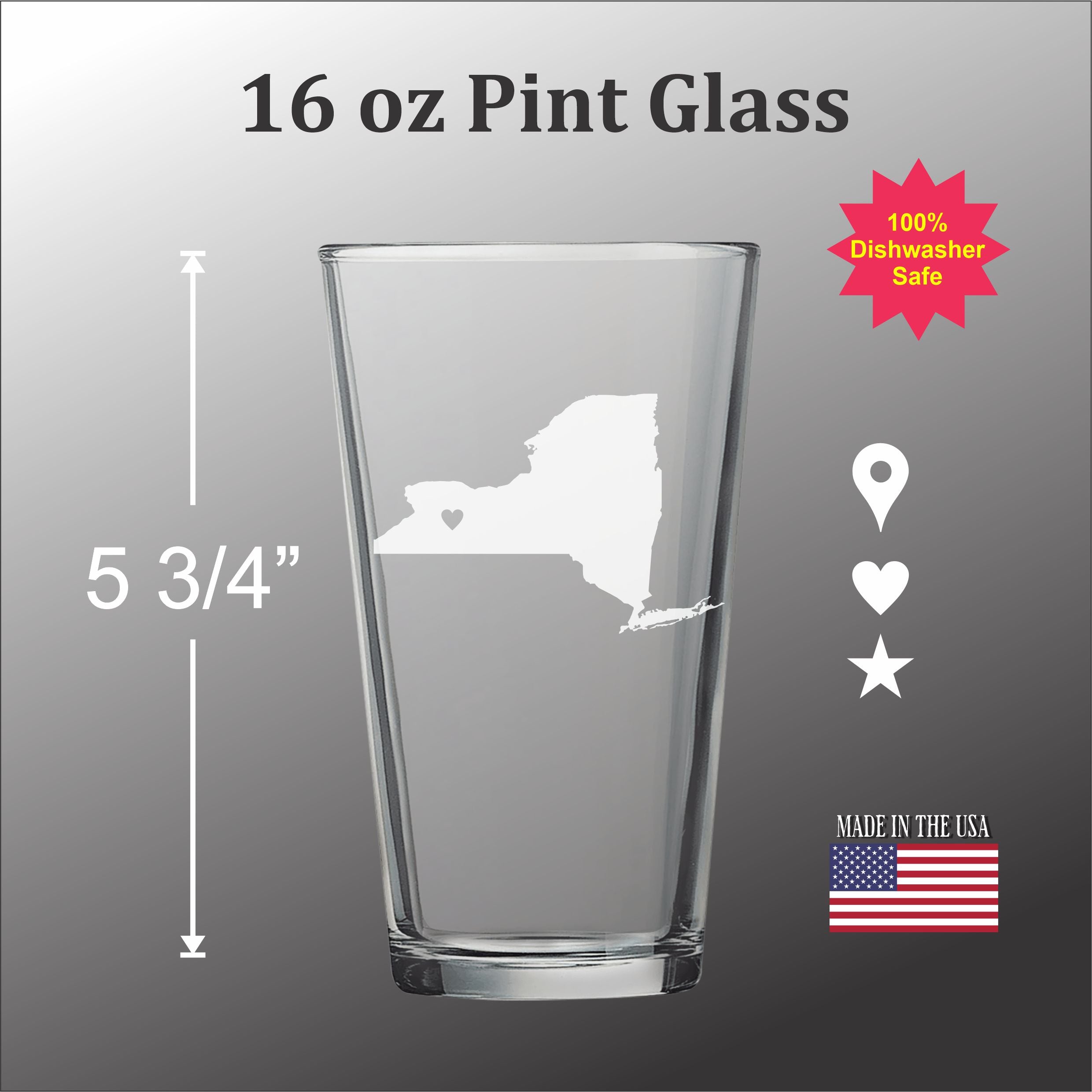 Your State with a marker Pint glass