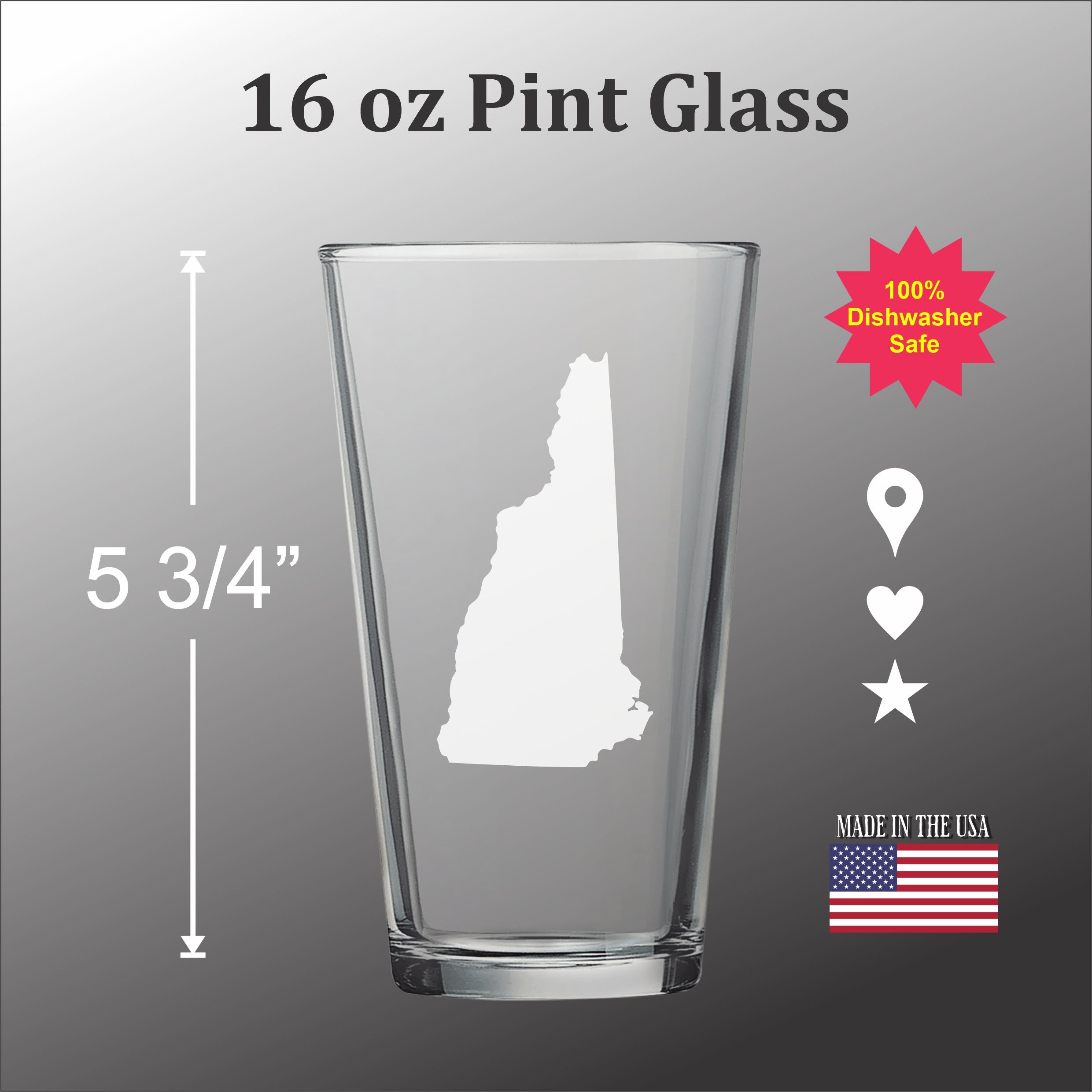 Your State with a marker Pint glass