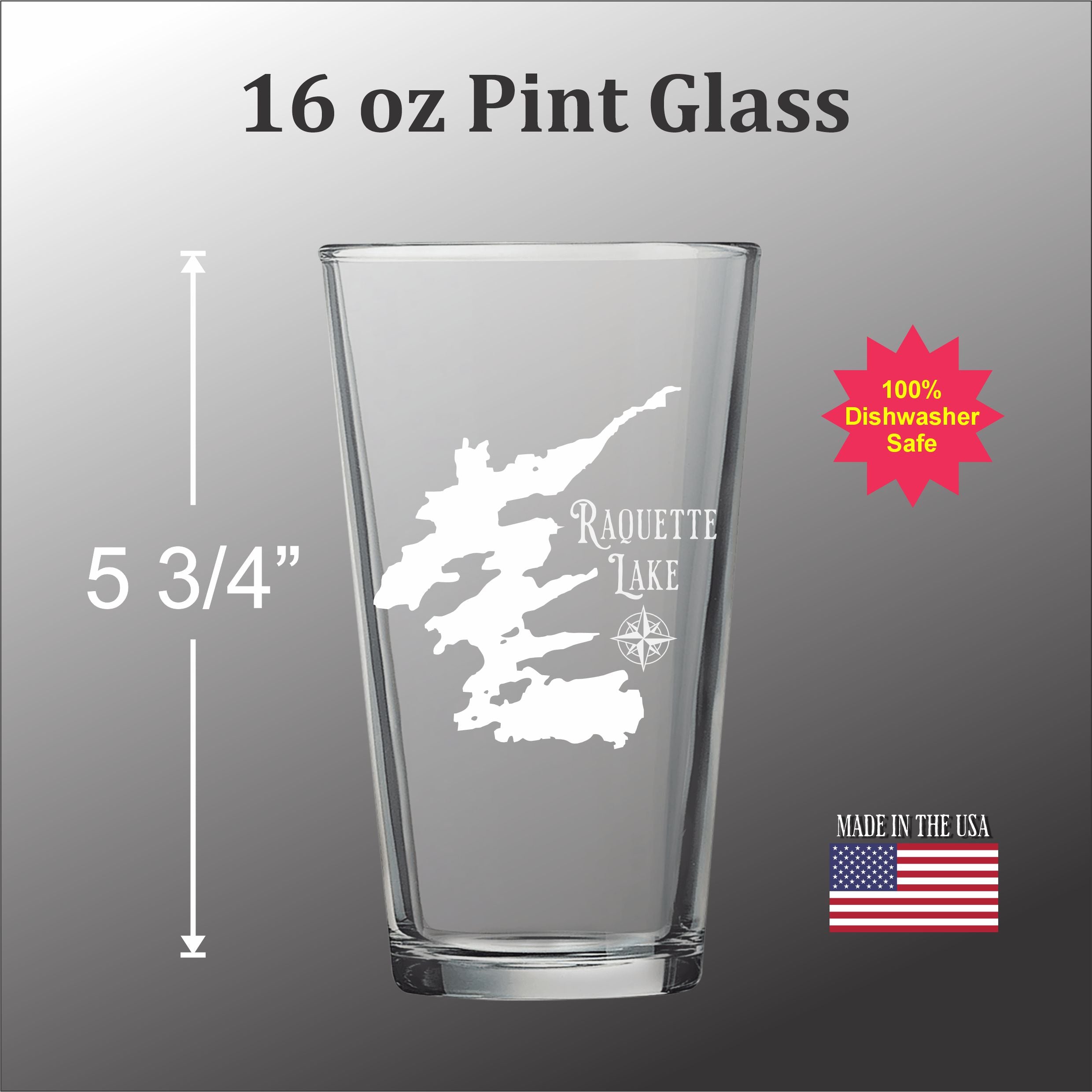 Make My Lake Vintage Pint glass