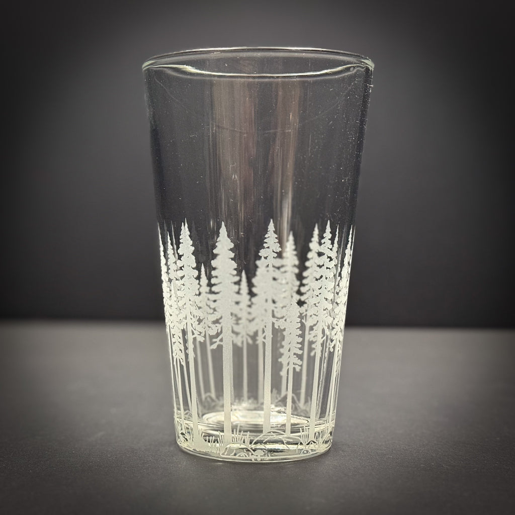 Pine Trees full wrap Pint Glass