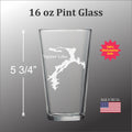 Tupper Lake - Etched Pint Glass - Tupper Lake, New York
