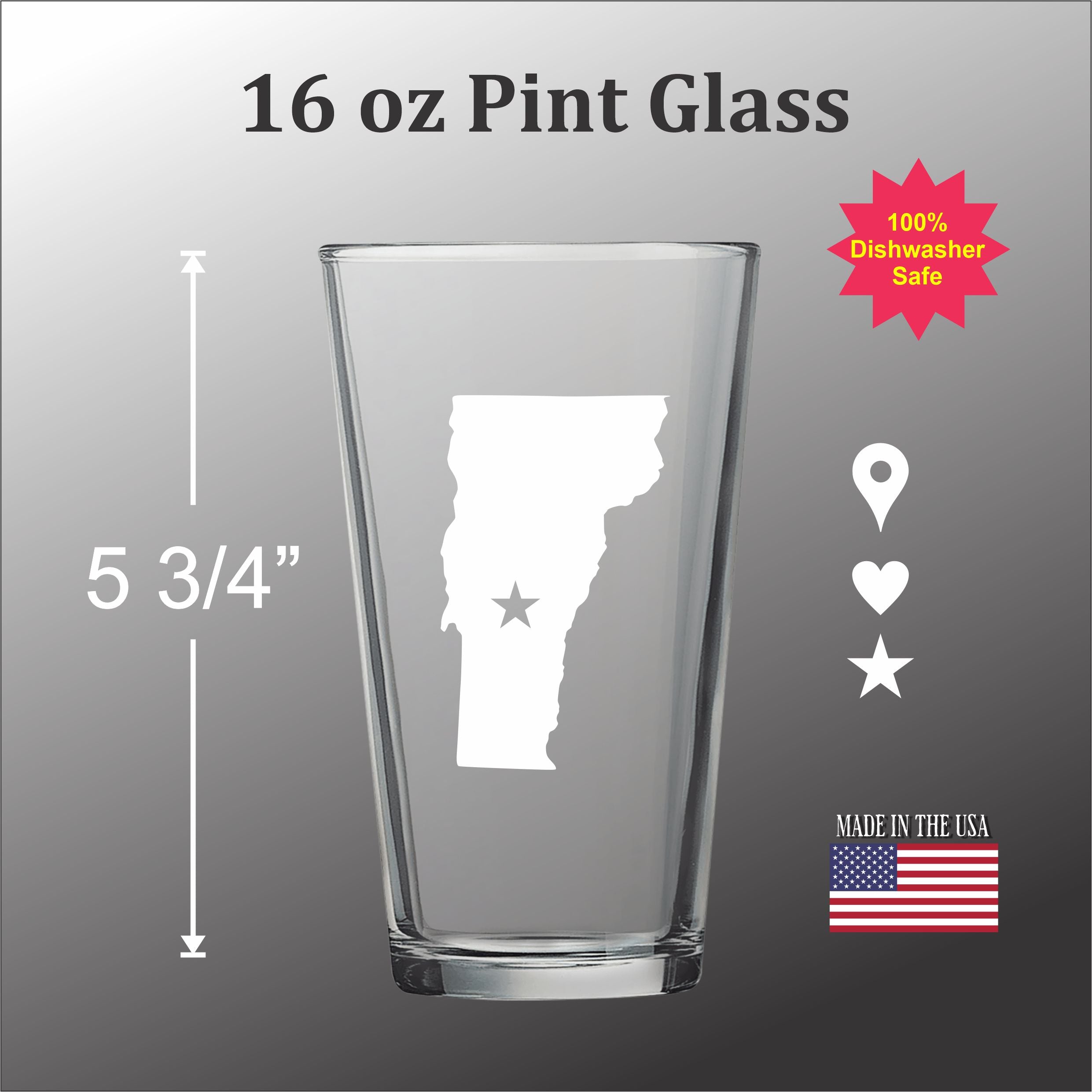 Your State with a marker Pint glass
