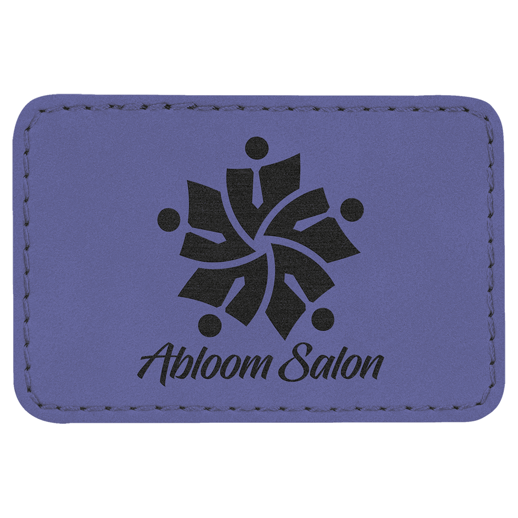Purple 3" x 2" Rectangle Laserable Leatherette Patch with Adhesive