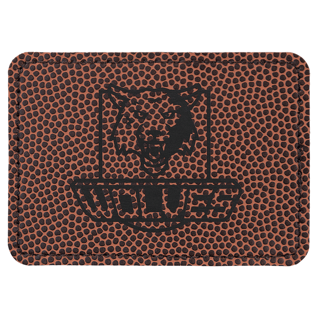 Football 3 1/2" x 2 1/2" Rectangle Laserable Leatherette Patch with Adhesive