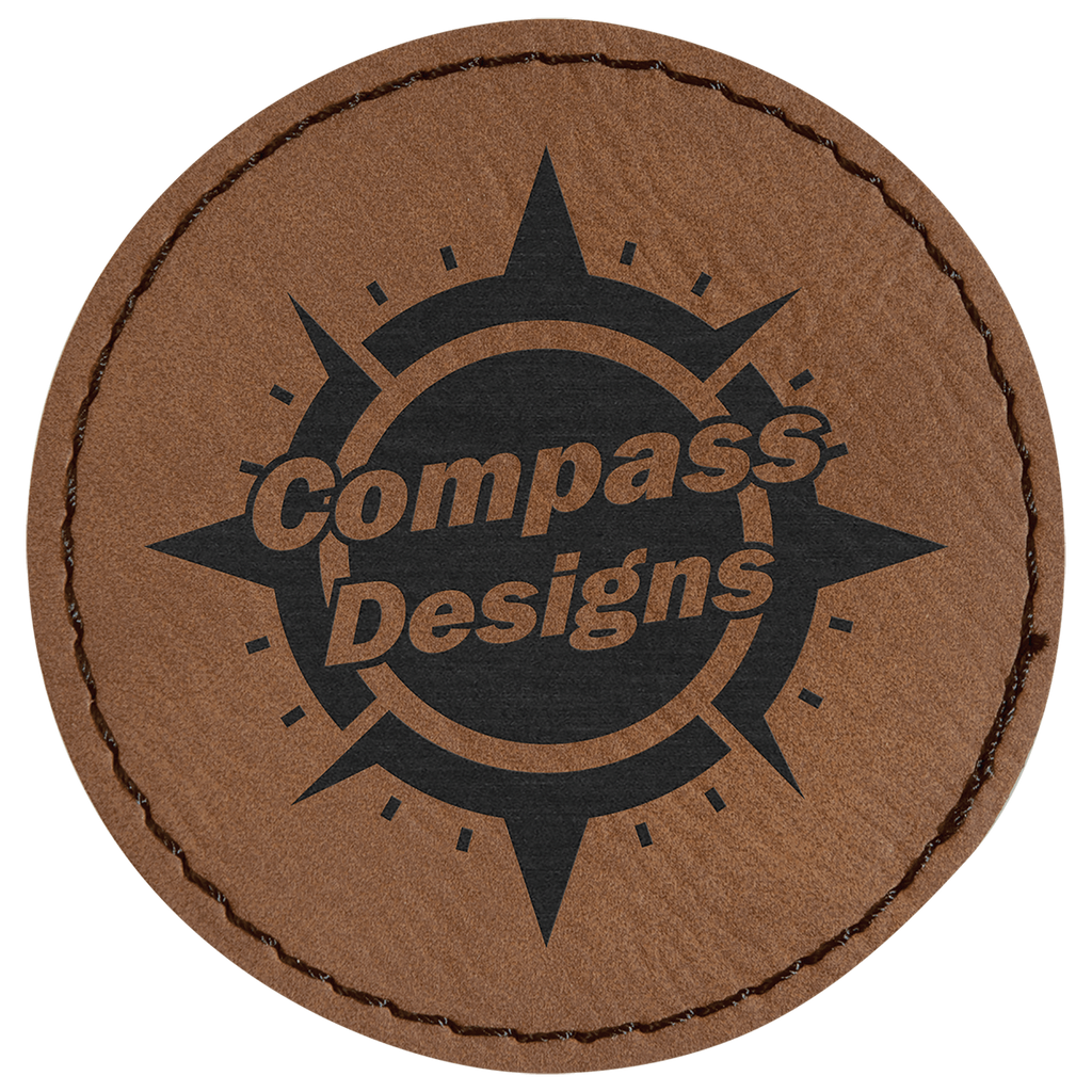 Dark Brown 2 1/2" Laserable Leatherette Round Patch with Kota Pro Adhesive