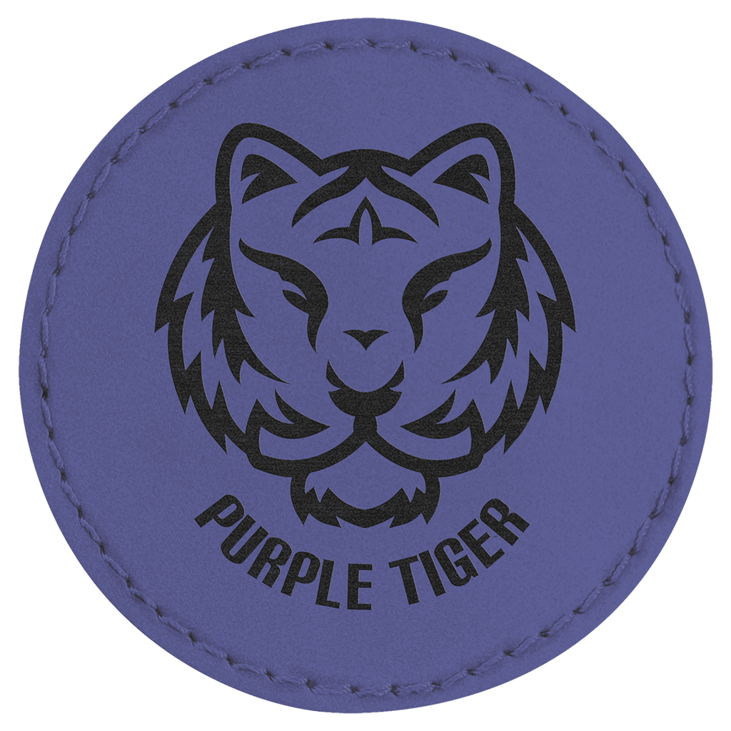 Purple 2 1/2" Laserable Leatherette Round Patch with Kota Pro Adhesive