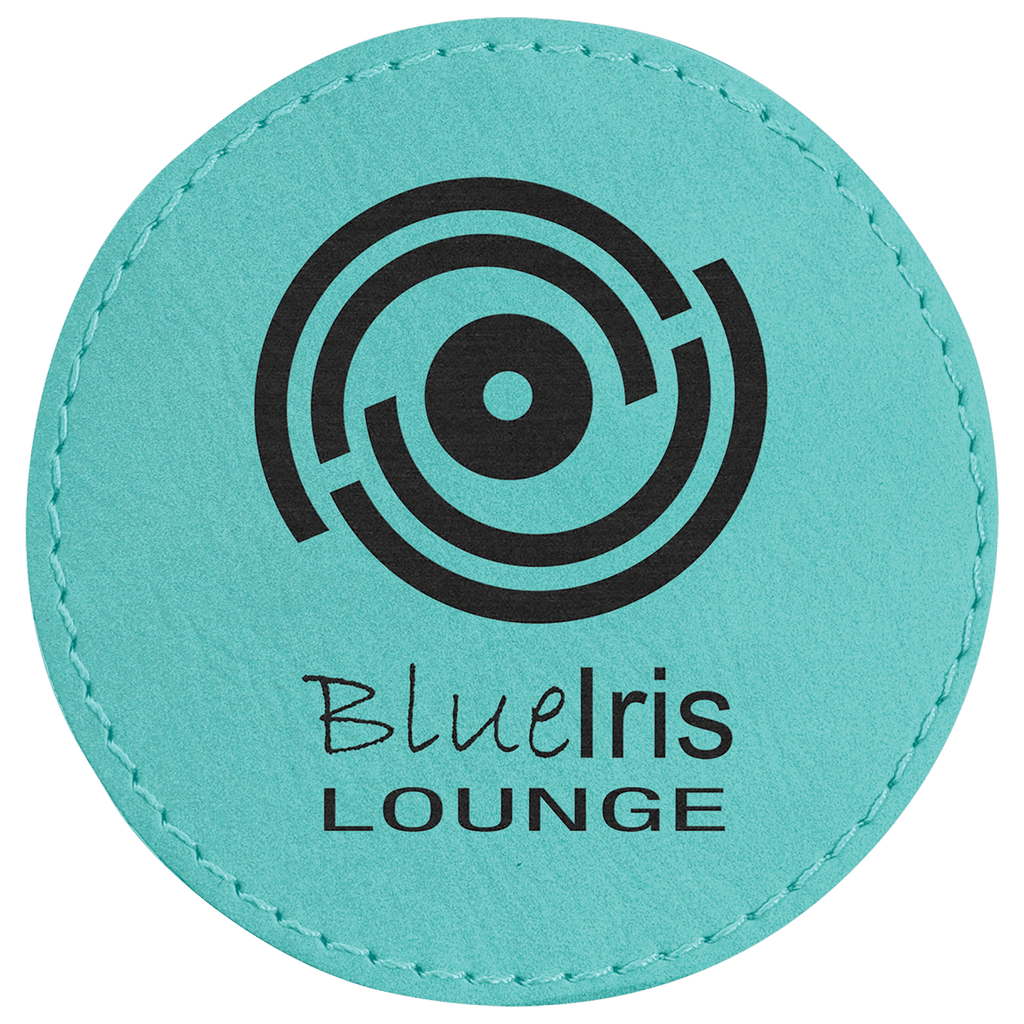 Teal 3" Laserable Leatherette Round Patch with Adhesive