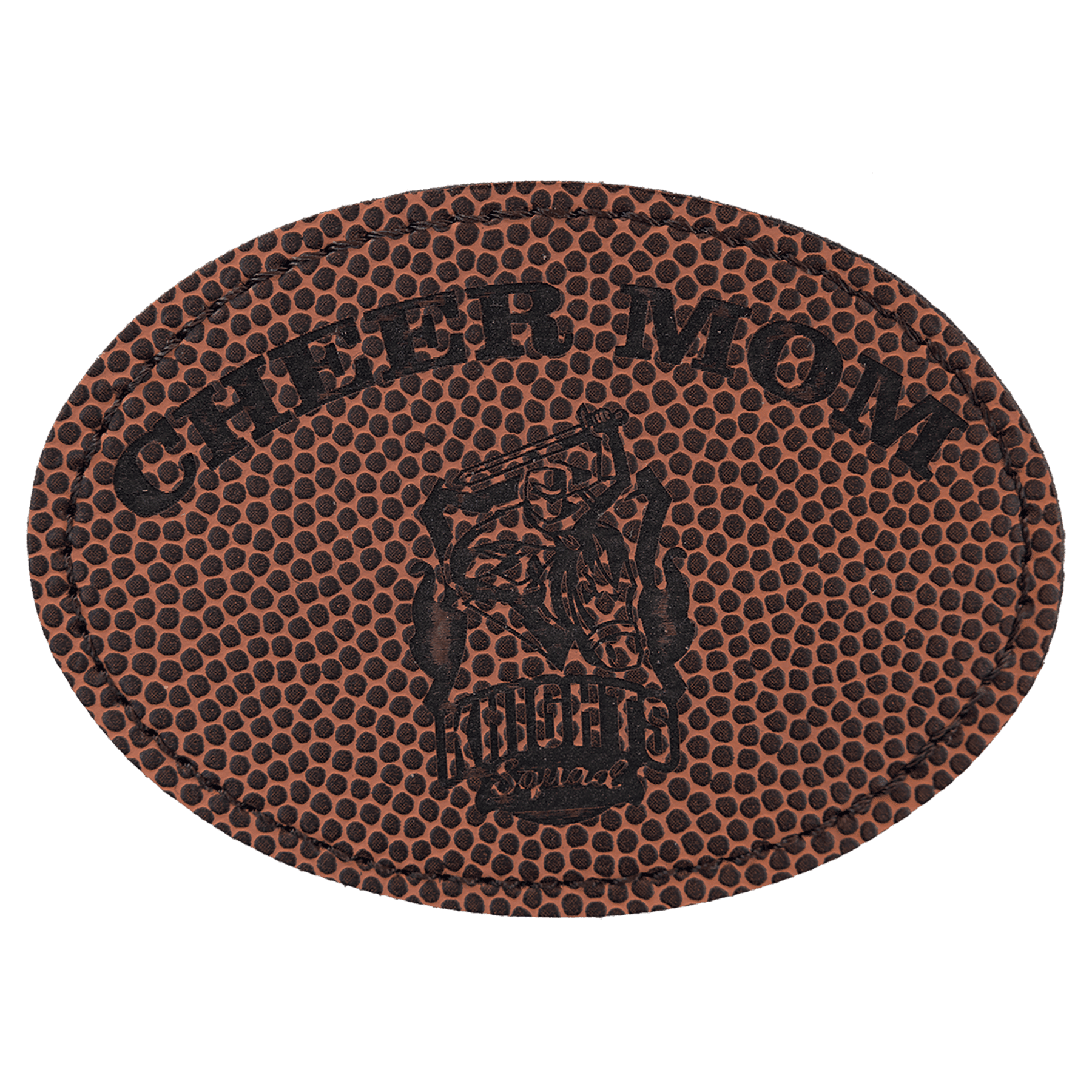 Football 3 1/2" x 2 1/2" Laserable Leatherette Oval Patch with Kota Pro Adhesive