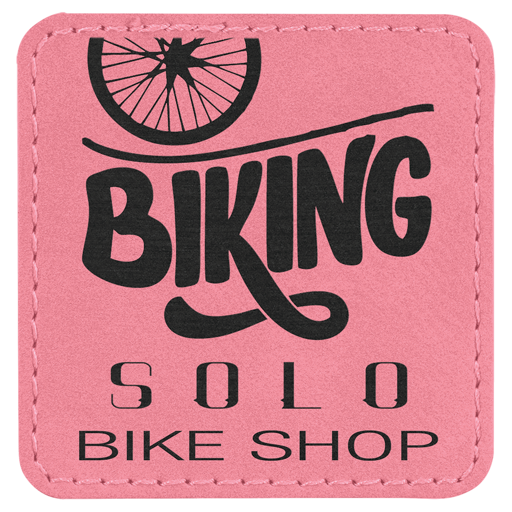 Pink 2 1/2" x 2 1/2" Laserable Leatherette Square Patch with Kota Pro Adhesive