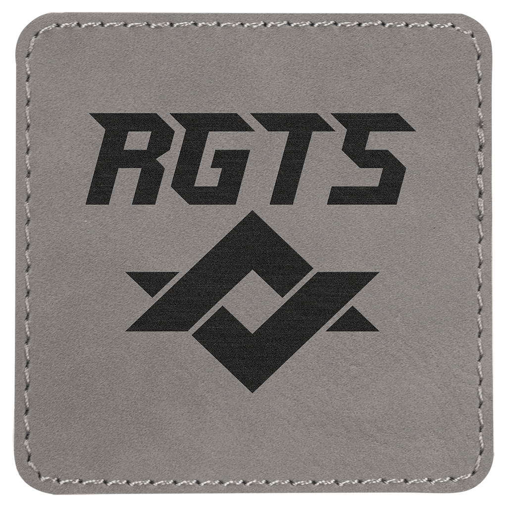 Gray 3" x 3" Laserable Leatherette Square Patch with Kota Pro Adhesive