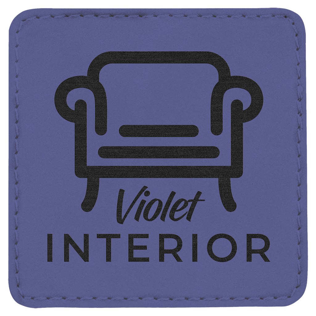 Purple 3" x 3" Laserable Leatherette Square Patch with Kota Pro Adhesive
