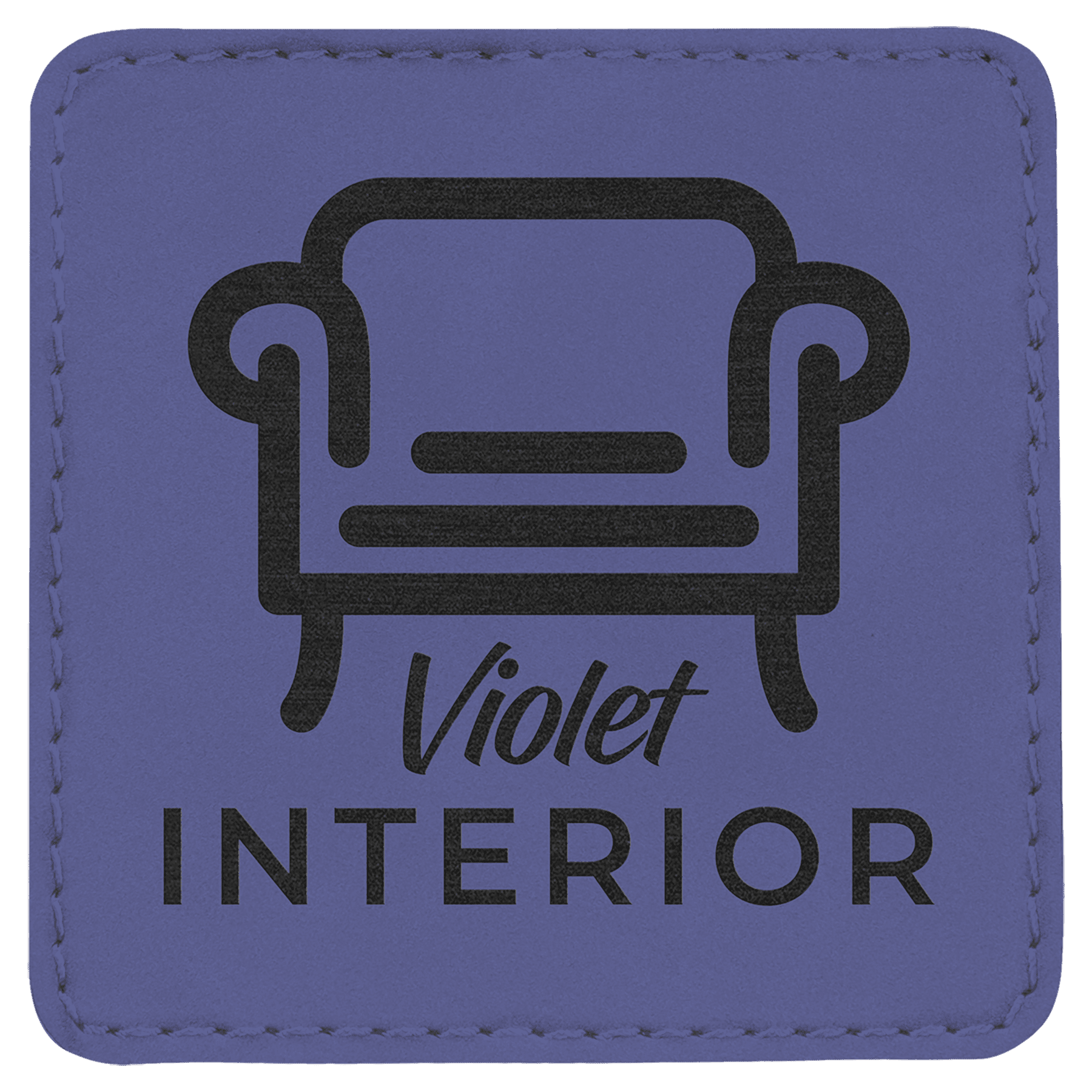 Purple 3" x 3" Laserable Leatherette Square Patch with Kota Pro Adhesive